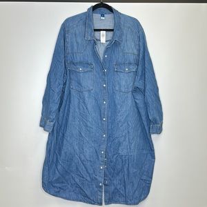Old Navy Button Down Chambray Dress lightweight